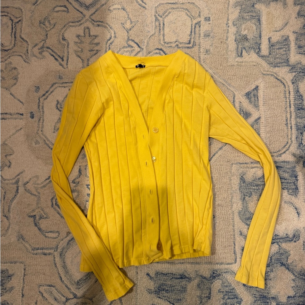 Yellow Button-Up Cardigan
